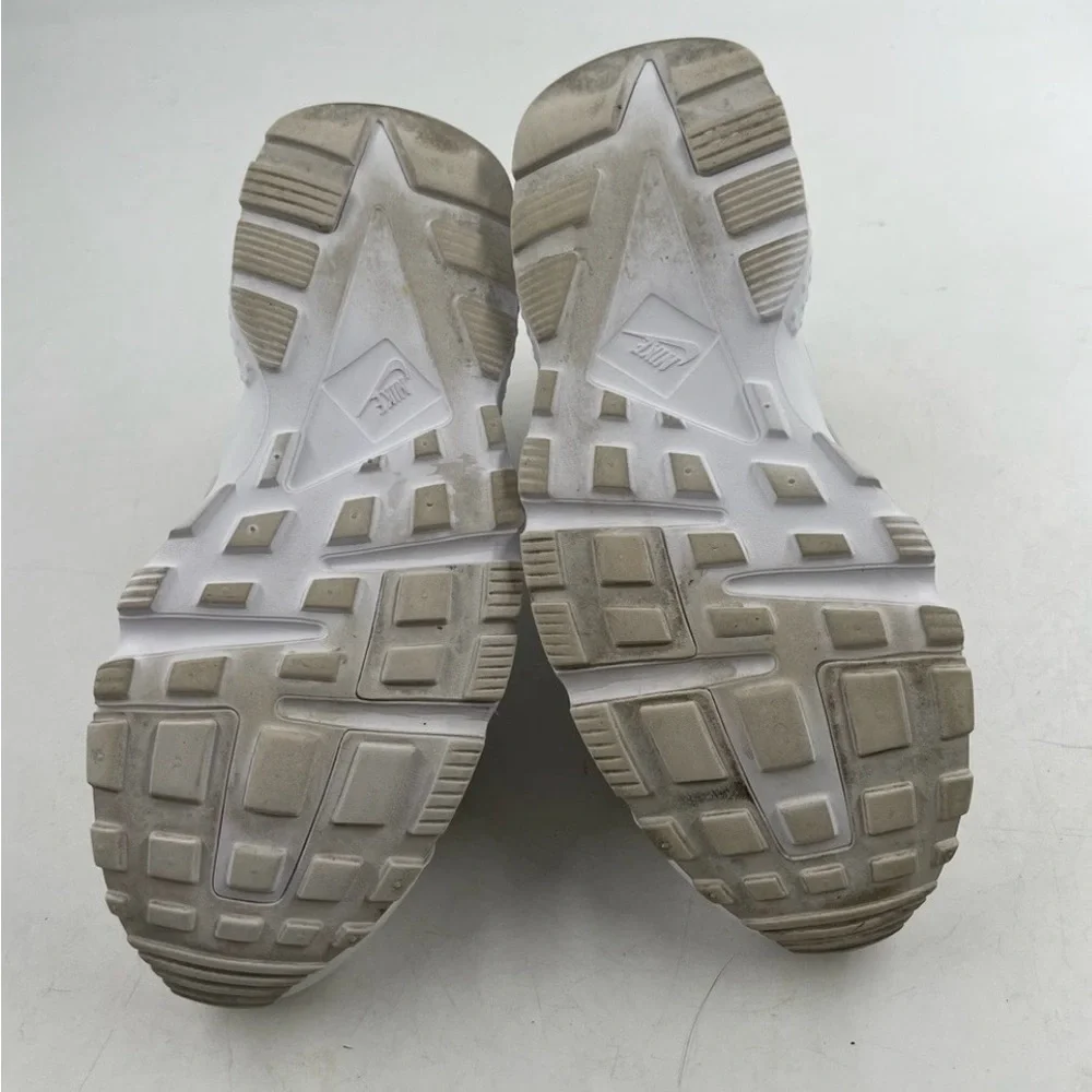 👞 Nike Kids Air Huarache- SZV6 Y -White Lace-Up Shoes Sneakers